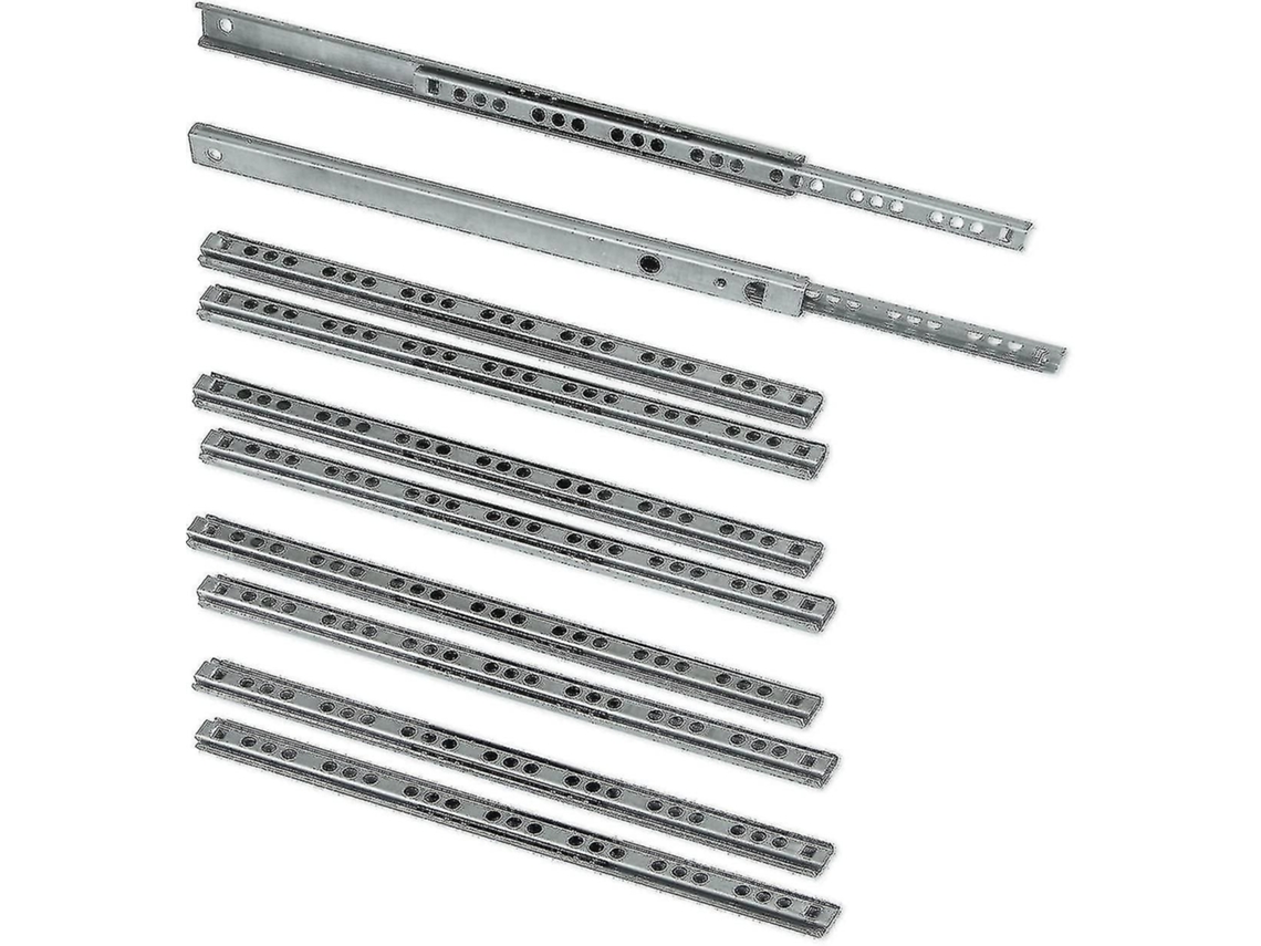5 Corrediças/corrediças Com Rolamentos De Esferas, Peça Extraível De 17 Mm X 278 Mm Para Gaveta Banmo-wellngs