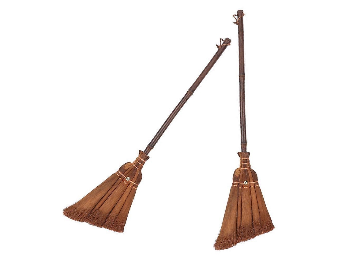 Conjunto De 2 Mini Vassouras De Bambu Para Varrer A Casa.