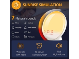 Lurelia Alarme Analógico Para Nascer E Pôr Do Sol, Despertador Eletrônico Led