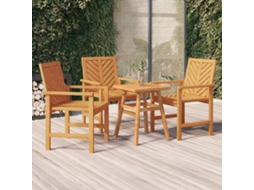 Cadeiras De Jantar Para Jardim 3 Pcs Acácia Maciça Dkd Home Decor