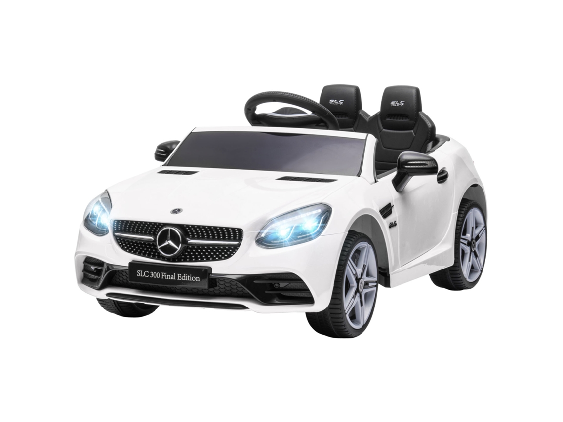 Mercedes SLC 300 Carro Elétrico Infantil 12v 107x62,5x44cm branco com faróis LED, controle remoto, buzina | S/MARCA