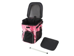 Cesta De Bicicleta Para Cachorro À Prova D'água Respirável Removível Mochila Porta-cachorro Para Viagens Ao Ar Livre Camuflagem Rosa (vermel
