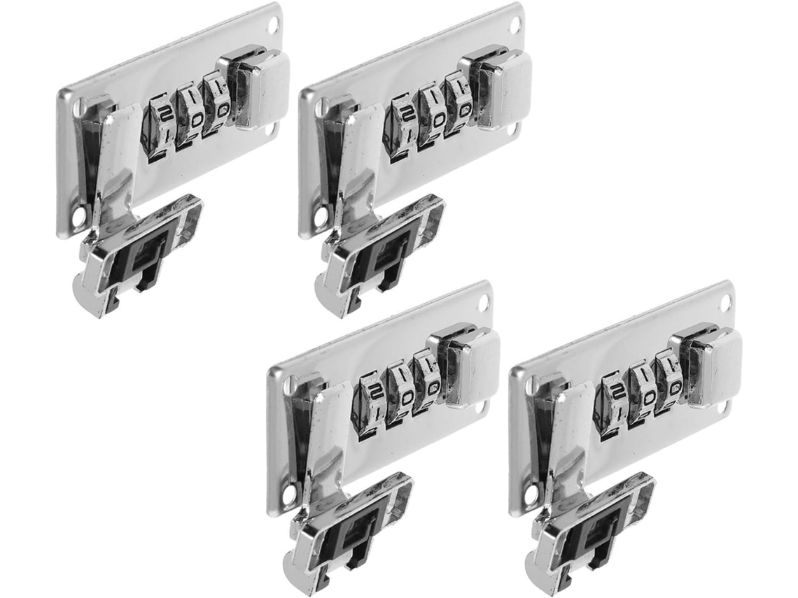 Conjunto De 4 Cadeados De Combinação De 3 Dígitos Para Malas E Bagagens