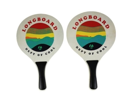 Conjunto De Raquetes De Madeira De Praia E 1 Bola Longboard Vb1 Criança Multicolorido