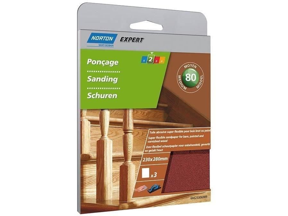 Abrasivo Norton Superflex Grão 80 Conjunto De 3 230x280mm