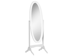 Espelho oval de pé, ajustável, escurecido, MDF, 48x46x147 cm branco S/MARCA