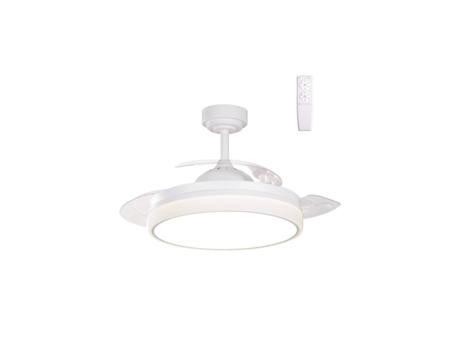 Ventoinha Led Dc Vera Mini 920Mm 30W10W 3Cct Dim Branco CRISTALRECORD