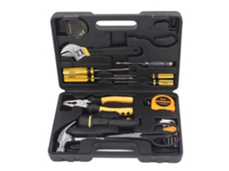 Kit De Ferramentas Manuais Para Casa: Chave, Parafusadeira, Martelo, Alicates, Tesoura, Lanterna, Reparação De Casa E Carro Com Caixa