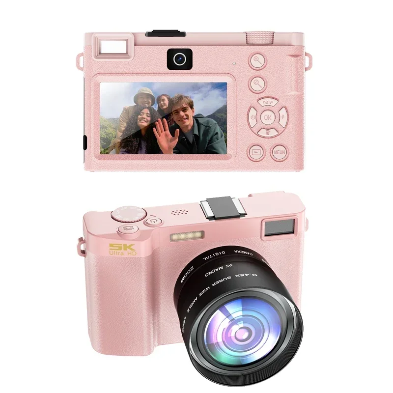 (rosa, Lente Grande-angular, 128 Gb) Câmera Digital, Tela De 3 Polegadas, Gravação De Vídeo Para Vlog, Com Wi-fi, Ideal Para Iniciantes
