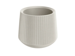 Vaso De Flores Rotomoldado Well Home Coro Bowl, Cor Areia, Diâmetro 48x42
