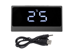 Reloj Despertador Digital Led Inteligente Con Temperatura Fecha Luminoso Espejo Maquillaje Negro