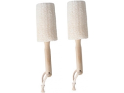 Conjunto De 2 Escovas Banho Packove Para Esfoliação Corporal E Das Costas, Esponja De Bucha Vegetal, Limpeza Confortável