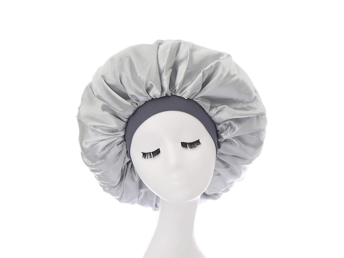 2026 gorro Noturno Elástico de Seda Satén Impermeável com Borda Larga 1 Peça (roxo)