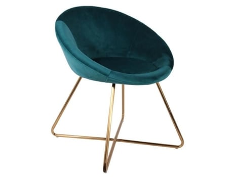 Poltrona Velvet Design PARIS PRIX Karl Vintage Metal e Aço Inoxidável Azul