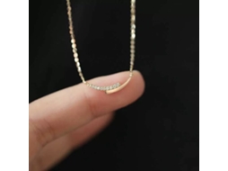 Colar Wish em Prata S925 com Diamantes e Design Duplo em Formato de V: Simples, Moderno, Delicado e Versátil MDUG