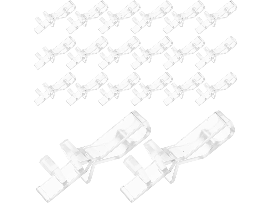 Doitool Conjunto De 20-presilhas Plástico Transparente 4, 6cm 1, 81-polegadas Para Cortinas De Madeira E Sintéticas
