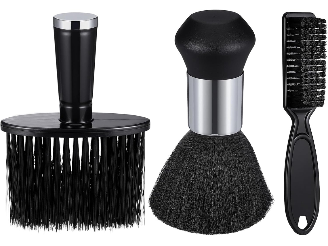 Conjunto De 3 Escovas Limpeza Capilar Artibetter Em Plástico Preto, Leves E Confortáveis, Ideais Para Salões De Beleza E