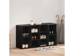 Vidaxl Banco Para Sapatos Carvalho Preto 103 X 30 X 54,5 Cm