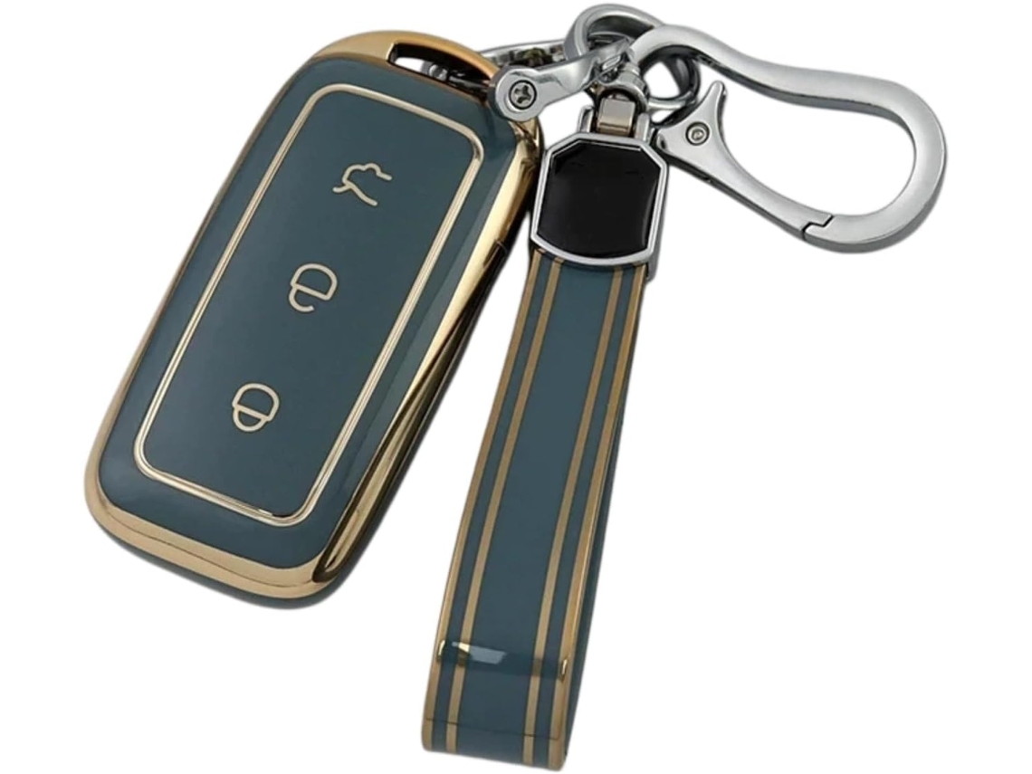 Capa Protetora Para Chave De Carro Geely Ex5 2024 2025 2026-galaxy Em I Starray Tpu Cinza Com Cordão