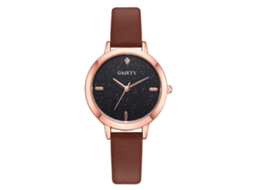 Relógio de Pulso Feminino Gaiety Casual Simples Quartzo Pulseira Pu Marrom