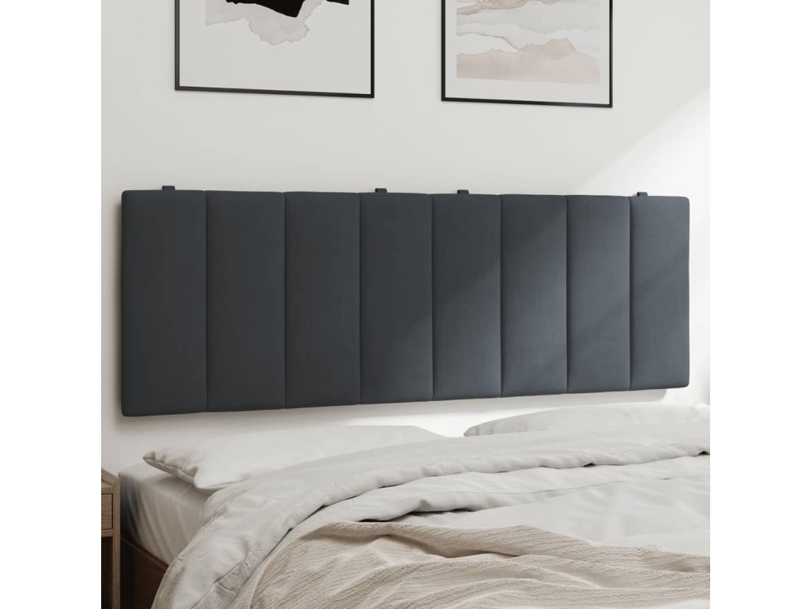 Cojín para cabecero de terciopelo gris oscuro de 120 cm
