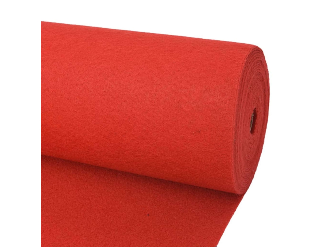 Conjunto 1 Tapete Runner Vidaxl Vermelho Poliéster (1,2 X 12 M)