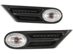 Piscas Laterais De Led Para Bmw E Mini Cooper S R56 R57 R58 R59 2007-2013 Dinâmicos Substituição Em Fibra Carbono