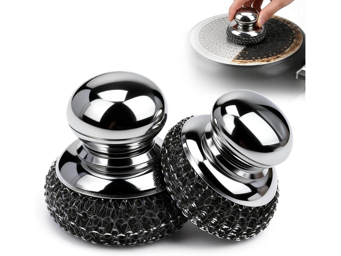 2 Esponjas De Aço Para Cozinha Com Limpeza Eficiente E Uso Doméstico