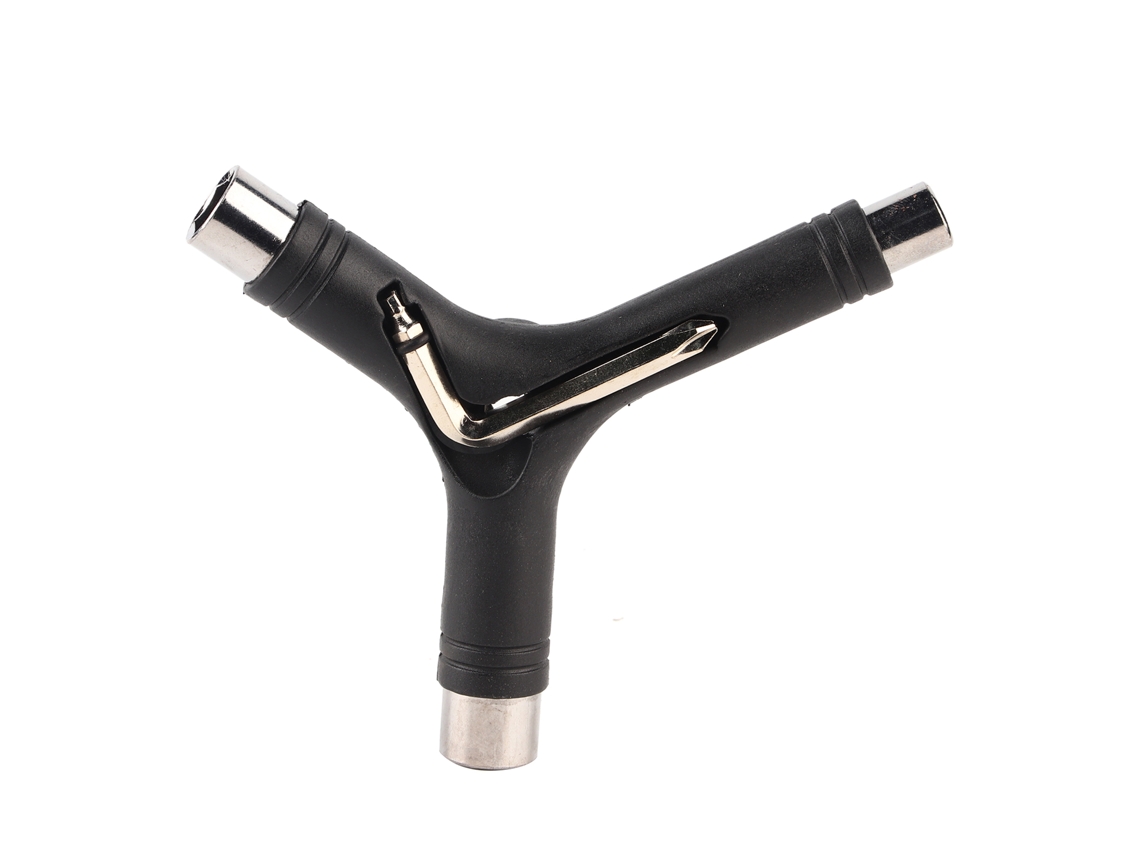 Chave De Chave Y Multifuncional De Aço Liga Para Skate Profissional Com Cinco Funções Preta