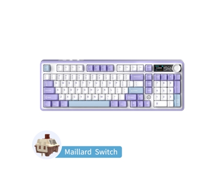 Teclado mecânico para jogos AJAZZ AK980 Teclado de mesa Maillard com três modos RGB Tecido vermelho branco azul