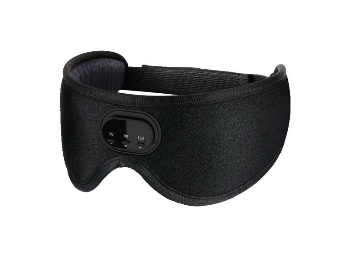 Máscara dormir Bluetooth com ruído branco máscara olhos sem fio 3D com fones laterais Preto JIAPEI