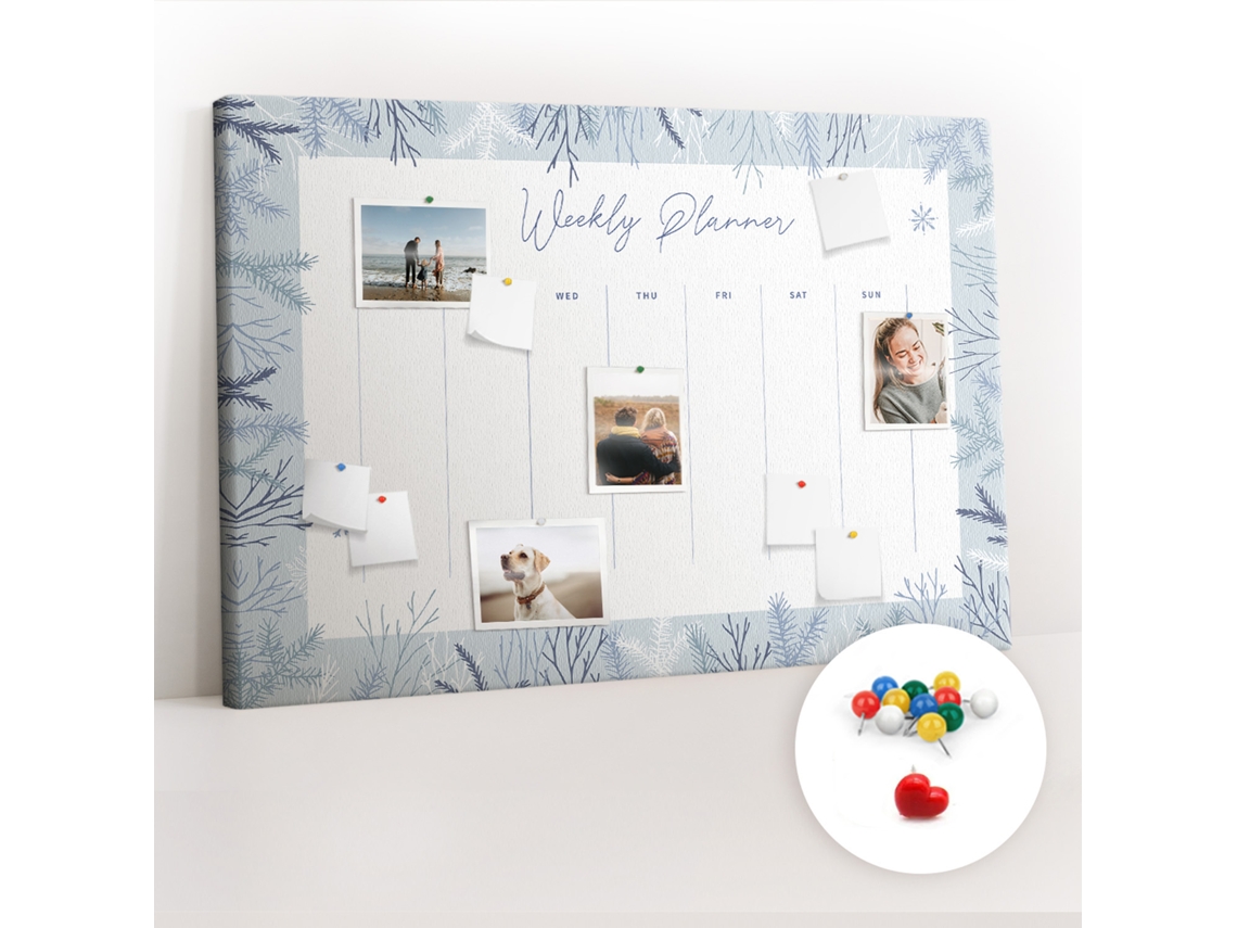 Painel De Cortiça Para Parede Planeador Semanal De Inverno Para O Quarto Das Crianças Espelharte (120x80 Cm)