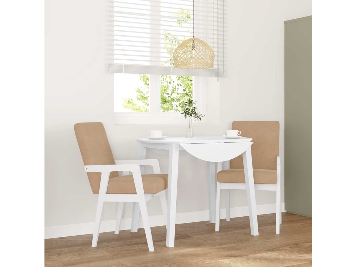 Vidaxl Cadeiras De Jantar Com Almofadões 2 Pcs Madeira Maciça Branco