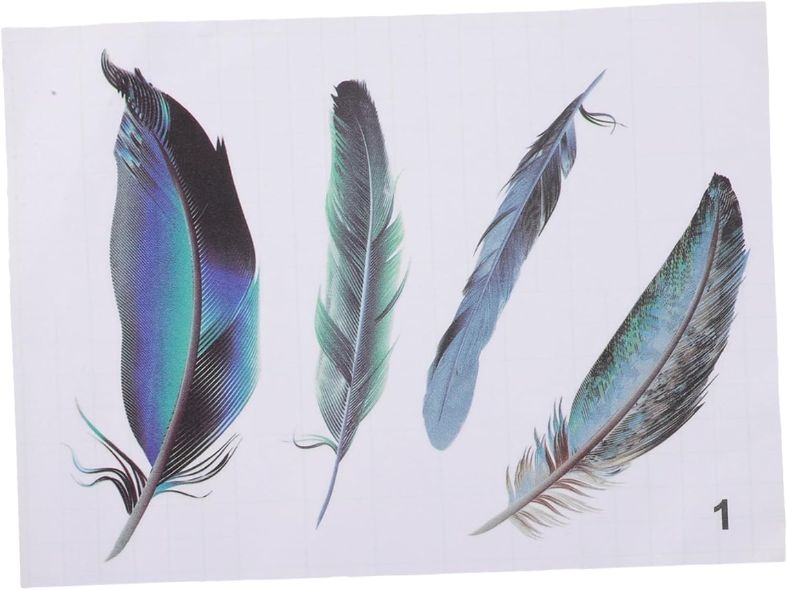 Adesivos Decorativos De Penas Em Pvc, 1 Folha Para Bicicleta E Carro.