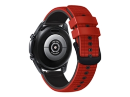 Bracelete Silicone 20Mm Textura de Grades para Huami Amazfit Gts4 Mini/Gts3/Gts2 2E Vermelho/Preto