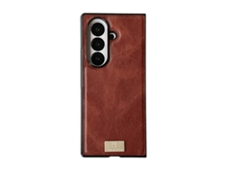 Capa De Celular Em Pu Com Textura Crazy Horse Para Samsung Galaxy Z Fold7 5g