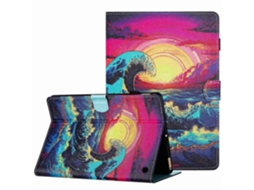 Capa de couro Webake para tablet inteligente com padrão pintado e costura