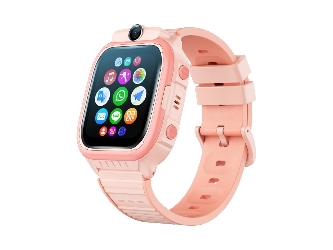 (rosa) Relógio Infantil Compacto Com Telefone, Chamadas 4g, Videochamadas E Gps.