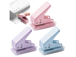 Perfurador de 3 Furos, Perfurador Circular Portátil e Fofo de 1 Furo para Papel, Encadernação BRILVIBERA