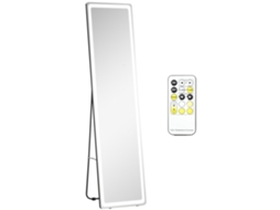 Espelho de Parede/chão com Luz Led e Controle Remoto, Brilho Ajustável, Dimensões 40x37x157,5 Cm, Prata e Preto. SINI TECH STORE