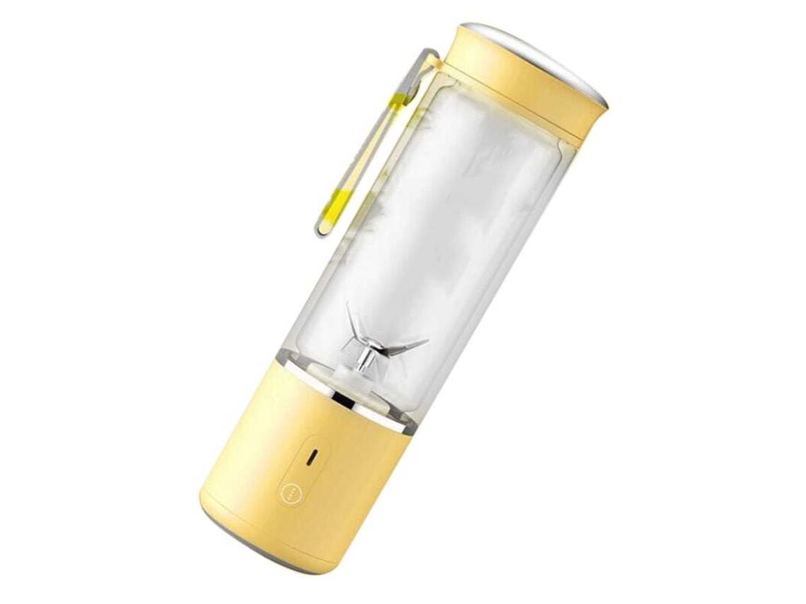 Lurelia Liquidificador Portátil Recarregável Usb, 450ml, Para Sumos, Amarelo