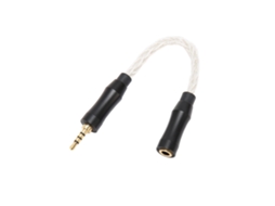 Aetheria cabo de Som 3.5mm Fêmea para 2.5mm Macho Cobre Monocristalino 8 Fios 14cm Prata