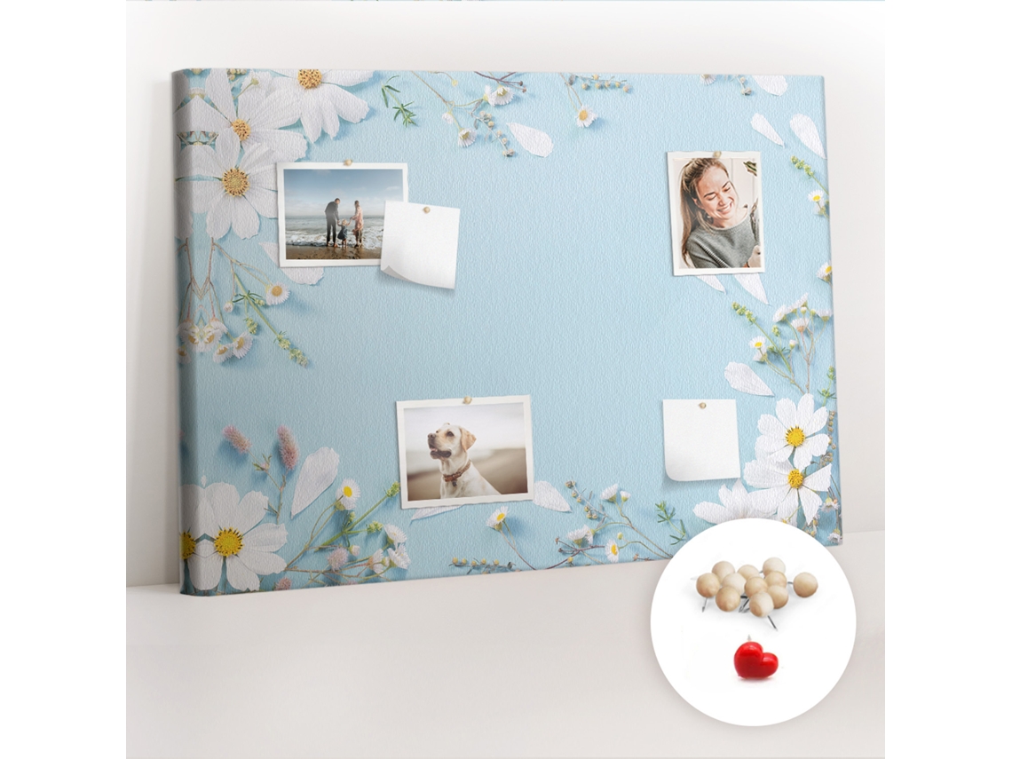 Painel De Cortiça Para Parede Moldura Floral Para O Escritório Espelharte (100x70 Cm)