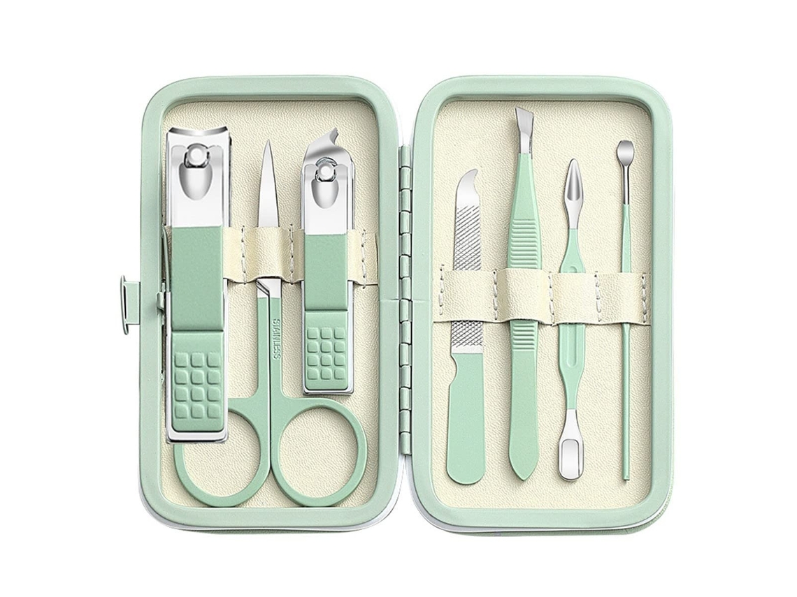 Lurelia Kit De Manicure E Pedicure 7 Peças, Em Aço Inoxidável, Para Unhas Grossas, Antiderrapante, Portátil, Com Estojo, Para Cuidados Pessoais
