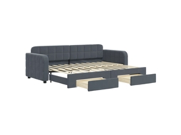 Daybed With Trundle, Daybeds With Trundles Vidaxl Cinzeto Veludo (80 X 200 Cm)