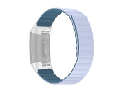 Lurelia Pulseira Magnética De Silicone Azul Pavão, Compatível Com Fitbit Charge 3/ 4