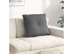Vidaxl Travesseiro Para Costas Cinza Escuro 60 X 19 X 50 Cm Tecido