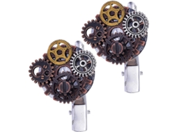 2 Presilhas de Cabelo Steampunk com Faixa Metálica, Resistentes e Duráveis