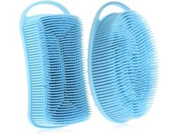 Conjunto De 2 Escovas Esfoliantes Corporais Silicone, Com Design Prático Para Pendurar, Macias E Portáteis Para Banho