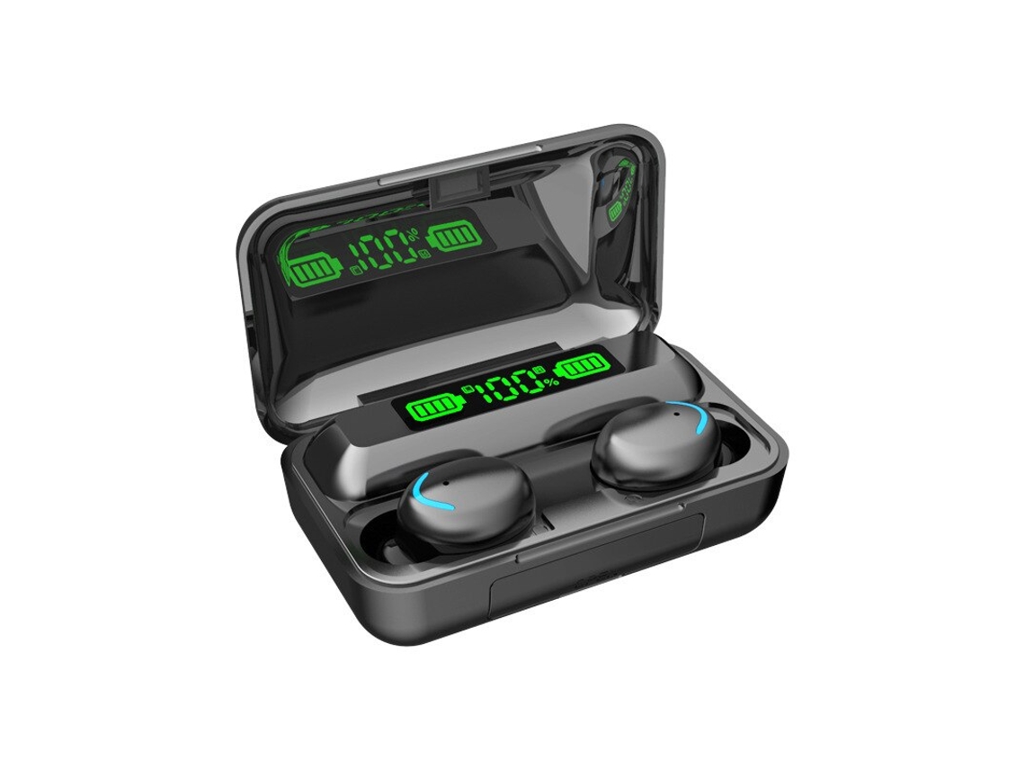 Fones De Ouvido Bluetooth Sem Fio À Prova D'água, Equipados Com Estojo De Carregamento De Alta Capacidade, Visor Digital E Controle De Volume.